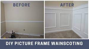 Picture frame molding picture molding moldings and trim home basement remodeling diy wainscoting dining room wainscoting picture frames wainscoting stairs. How To Install Picture Frame Style Wainscoting Youtube