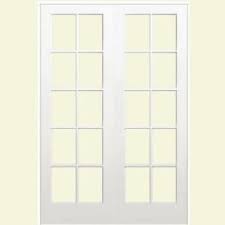 Masonite Smooth 10 Lite Solid Core Primed Pine Double Prehung Interior French Door Installing French Doors French Doors Interior Prehung Interior French Doors