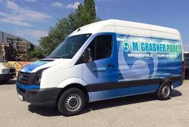 Vw Crafter Grabner Pool Digitaldruck Folierung Vehicle Car Vehiclewrapping Ebinger Bus Wrap Van Car
