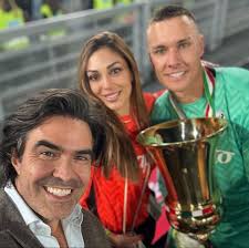 🔴 Italian football agent Federico Pastorello, of P&P Sport Management,  alongside Lukasz Skorupski after Bologna's Italian Cup victory. 🏆🇮🇹 📸  @fedepastorello