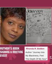 Local book Author Rhonda Bolden. Very Talented lady. Please come meet her  this Saturday January 18th at the Vintage Venue. Get yourself a signed copy  of her book. She also makes Shirts