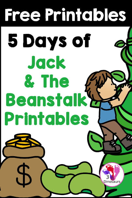 5 Free Jack and the Beanstalk Printables – 3 Dinosaurs