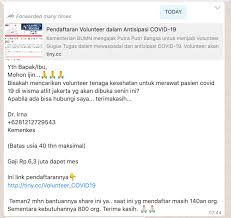 Jun 08, 2021 · bukan berarti di kita ya, sudah kita cek relatif stabil, ucapnya. Beredar Lowongan Jadi Relawan Wisma Atlet Dengan Gaji Rp6 3 Juta Ini Faktanya