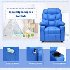 Check spelling or type a new query. Buy Costzon Kids Recliner Chair With Cup Holder Adjustable Leather Lounge Chair W Footrest Side Pockets For Children Boys Girls Room Ergonomic Toddler Furniture Sofa Kids Recliner Blue Online In Indonesia B08thknl5f