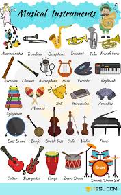 Musical Instruments Names List Of Musical Instruments Learn English Vocabulary English Vocabulary Kids English