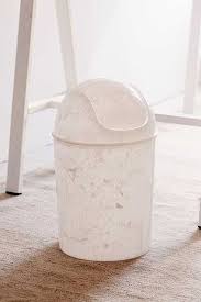 Marble Mini Trash Can Bedroom Trash Can Trash Can Work Space Decor