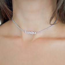 Rose Gold Name Necklace Gothic Mini Choker Nameplate Necklace Gold Name Necklace Personalize Gold Name Necklace Name Necklace Silver Name Necklace