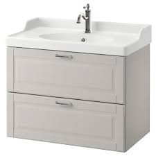 Godmorgon Rattviken Meuble Lavabo 2tir Kasjon Gris Clair Ikea Meuble Lavabo Meuble Sous Lavabo Bathroom Vanity