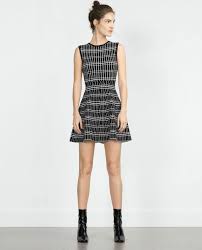 Black And White Attire For Ladies Zara Black White L New Tags Patterned Fit Flare Mini Short Casual Dress Size 12 L In 2020 Women Dresses Casual Summer Short Dresses Casual Womens Dresses