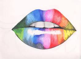 Rainbow Lips Rainbow Lips Rainbow Drawing Lip Pencil Colors