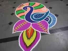 Latest Peacock Rangoli Design S49 Peacock Rangoli Simple Rangoli Border Designs Beautiful Rangoli Designs