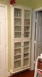 shallow wall cabinet with glass doors
