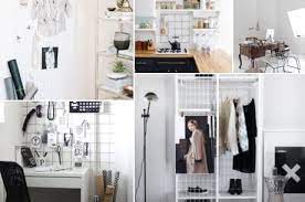 ワイヤーネット は 壁にかけてs字フックを取り付けたり 繋ぎ合わせて箱にしたり 様々なインテリア家具に応用されている このようなアイデアは ワイヤーネットの特 インテリア 家具 インテリア 家具