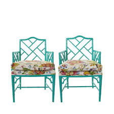 Faux Bamboo Chippendale Chairs Pair By Luxeartifacts On Etsy Faux Bamboo Chippendale Chairs Upholstery Cushions