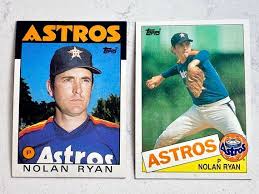 Estimated psa 9 mint value: 1985 1986 Nolan Ryan Topps Baseball Cards 760 And 100 Etsy In 2021 Nolan Ryan Baseball Cards Baseball