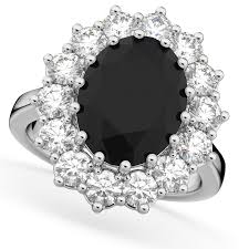 Make sure this fits by entering your model number. Oval Black Diamond Diamond Halo Lady Di Ring 14k White Gold 6 40ct Ad4841