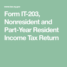 Form It 203 Nonresident And Part Year Resident Income Tax Return Income Tax Return Tax Return Income Tax