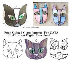 Cats Pattern For Stained Glass
