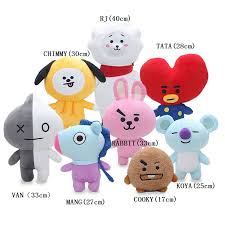 Eine idee die suga ins rollen brachte, da er die einstellung vertrat, die figuren sollten sowohl die band als auch das aktuelle zeitalter repräsentieren. Korean Kpop Bts Plush Toys Mang Chimmy Tata Van Cooky Rj Suga Toys Plush Doll Shopee Philippines