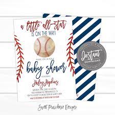 Woodland party baby shower invitations, 25 cards and envelopes, forest theme, woodland creatures, fox baby. Baseball Baby Shower Invitation 20 Unique Baby Shower Invitations That Are Next Level Creative Popsugar Family Photo 7
