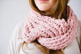Though the pattern designed by lion brand is listed as a shawl with a button, it. Diy Arm Knit Infinity Scarf The Kitchy Kitchen