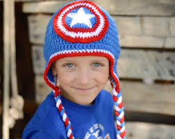 Captain America Hat, Dress up Hat, Crochet Captain America, Halloween Hat
