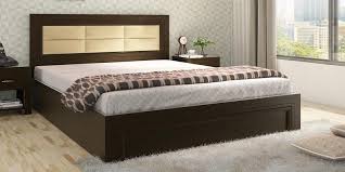 Buy Kosmo New Port Queen Size Bed With Storage In Vermount Finish By Spacewood Online Modern Queen Size Beds Beds Furniture Pepperfry Product Queen Size Bedding Bed Furniture Bed Storage