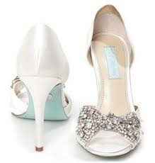 Betsey Johnson Sb Gown Ivory Satin Rhinestone Bow Peep Toe Heels Bridal Shoes Ivory Wedding Shoes Wedding Heels