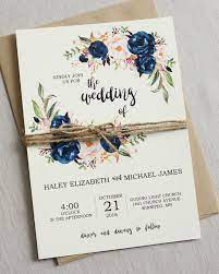 Navy Blue And Blush Wedding Invitation Set Floral Wedding Invitation Boho Chic Wedding Rustic Wedding Invitation Country Wedding Imprimir Convite De Casamento Cartao De Casamento Convite De Casamento