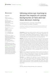 PDF) Utilising online eye-tracking to discern the impacts of cultural  backgrounds on fake and real news decision-making