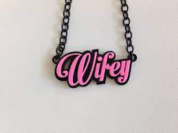 Acrylic Wifey Necklace Roller Derby Etsy Necklace Etsy Derby