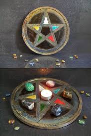 Raku Pottery Magic Pentacle Altar Tile Ceramic Pentacle Etsy Raku Pottery Pentacle Wiccan Decor