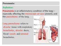 The liver parenchyma is the functional tissue of the organ made up of around 80% of the liver volume as hepatocytes. Pneumonia Definition Pneumonia Is An Inflammatory Condition Of The Lung Especially Affecting The Microscopic Air Sacs Alveoli And The Parenchyma Ppt Download
