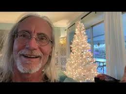 9 ft. White Tiffany Tinsel Pine Prelit Christmas Tree