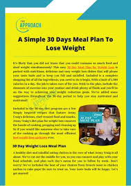 A Simple 30 Days Meal Plan To Lose Weight by Adam Potash