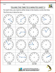 Telling Time Clock Worksheets To 5 Minutes Time Worksheets Clock Worksheets Telling Time Worksheets