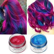 Amazon Com Mofajang Hair Color Wax Instant Blue Unisex Hair Dye Wax 4 23 Oz Temporary Hairstyle Cr Temporary Hair Dye Temporary Hair Color Blue And Red Hair