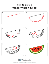 Learn How To Draw A Watermelon Slice Step By Step Download A Printable Version Of This Tutorial At Htt Easy Drawings For Kids Easy Drawings Cute Easy Drawings I choose this view because the majority of tutorials teach you how to draw a person from a front or profile view. learn how to draw a watermelon slice