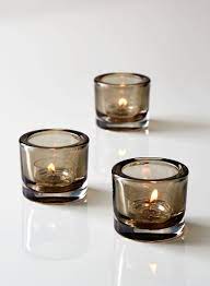 smoke thick glass tea light holder set of 3 glass tea light holders tea lights glass tealight