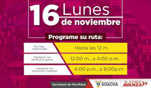 Tenga en cuenta que, de transitar por las vías durante el pico y placa, recibirá una no hay pico y placa los sábados, domingos ni días festivos. Pico Y Placa Festivo En Soacha Estos Son Los Horarios Del Pico Y Placa Festivo En Soacha Bogota Caracol Radio