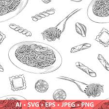 Pasta Svg Spaghetti Svg Pasta Digital Pasta Background Etsy In 2020 Seamless Patterns Clip Art Etsy