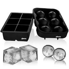 Glacio Ice Cube Trays Silicone Combo Mold Set Of 2 Sphere Ice Ball Maker With Lid Large Square Molds Reusable And Bpa Free All4hiking Com Best Ice Cube Trays