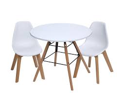 Letendre Kids 3 Piece Round Table And Chair Set In 2020 Kids Table And Chairs Round Table And Chairs Modern Kids Table