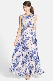 Eliza J Pleated Floral Chiffon Maxi Dress Regular Petite With Images Blue Floral Maxi Dress Floral Chiffon Maxi Dress Floral Maxi Dress