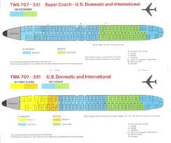 airlines past present twa seat guide map