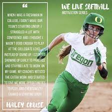 Haley cruse is an oregon softball player who plays in the outfield position. We Live Softball On Twitter Haley Cruse From The Oregon Ducks Every Softball Player Goes Through Struggles With The Game Never Give Up