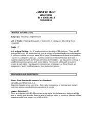 Elementary Reading And Literacy Interventions Kwp Task 1 Docx A Create An Aligned Standards Based Reading Comprehension Or Vocabulary Lesson Plan For Course Hero