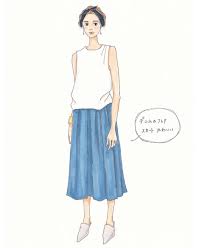 あわのさえこさんはinstagramを利用しています 今日はノースリーブの人を見かけたので イラストもノースリーブ女子 ファッション ファッションイラスト 女子ファッション