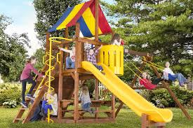 Playground slide swing rainbow play systems seesaw, rainbow swing set superstores, child, retail png. Wooden Swing Sets Playsets In Or And Wa
