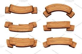 Check spelling or type a new query. Cartoon Brown Wooden Plate And Ribbons Vector Set Isolate On White Background Wooden Plates Wooden Vector Art Design